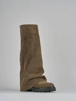 Online Stivali tacco 2cm camoscio Donna Stivali Tacco Basso