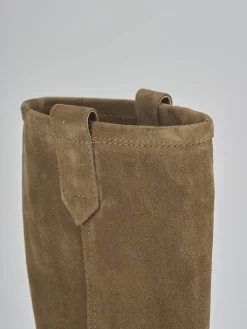 New Stivali tacco 1cm camoscio Donna Stivali Tacco Basso