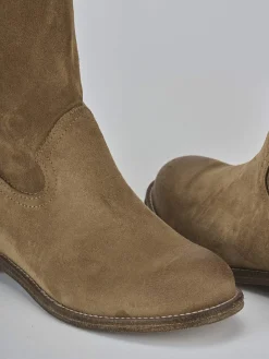 New Stivali tacco 1cm camoscio Donna Stivali Tacco Basso