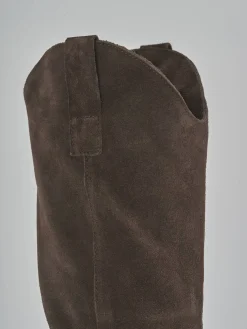 Sale Stivali tacco 4cm camoscio testa Donna Stivali Tacco Basso