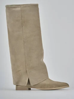 Discount Stivali tacco 1cm camoscio Donna Stivali Tacco Basso