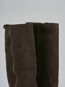 Outlet Stivali tacco 7cm camoscio testa Donna Stivali Tacco Alto