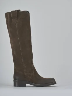 Online Stivali tacco 4cm camoscio testa Donna Stivali Tacco Basso