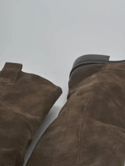 Online Stivali tacco 4cm camoscio testa Donna Stivali Tacco Basso