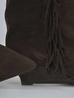 Hot Stivali tacco 5cm camoscio testa Donna Stivali Tacco Alto