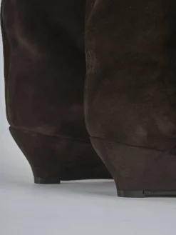 Hot Stivali tacco 5cm camoscio testa Donna Stivali Tacco Alto