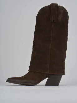 Clearance Stivali tacco 8cm camoscio testa Donna Stivali Tacco Alto