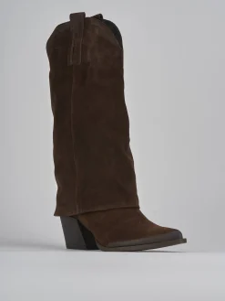 Clearance Stivali tacco 8cm camoscio testa Donna Stivali Tacco Alto