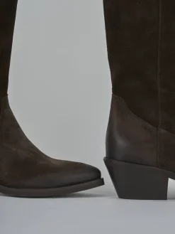 Best Stivali tacco 6cm camoscio testa Donna Stivali Tacco Alto