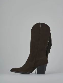 Outlet Stivali tacco 8cm camoscio testa Donna Stivali Tacco Alto