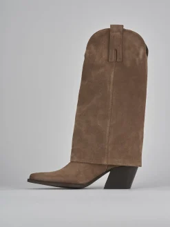 Online Stivali tacco 8cm camoscio Donna Stivali Tacco Alto