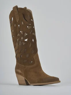 Outlet Stivali tacco 6cm camoscio Donna Stivali Tacco Alto