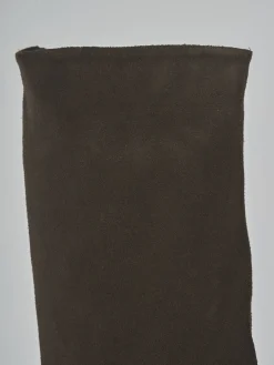 Outlet Stivali tacco 4cm camoscio testa Donna Stivali Tacco Basso