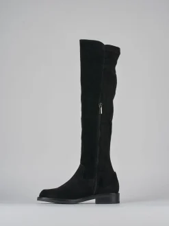 Hot Stivali tacco 2cm camoscio Donna Stivali Tacco Basso