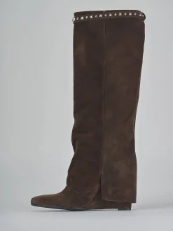 Online Stivali tacco 10cm camoscio testa Donna Stivali Tacco Alto