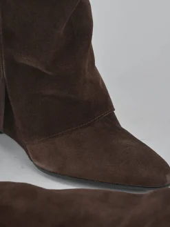 Online Stivali tacco 10cm camoscio testa Donna Stivali Tacco Alto