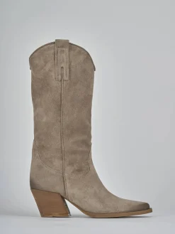 Outlet Stivali tacco 6cm camoscio Donna Stivali Tacco Alto