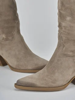 Outlet Stivali tacco 6cm camoscio Donna Stivali Tacco Alto