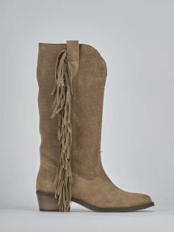 Stivali tacco 4cm camoscio Donna Stivali Tacco Basso