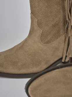 Stivali tacco 4cm camoscio Donna Stivali Tacco Basso