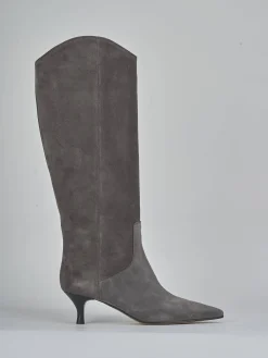 Discount Stivali tacco 5cm camoscio Donna Stivali Tacco Alto