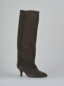 Hot Stivali tacco 6cm camoscio testa Donna Stivali Tacco Alto