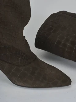 Hot Stivali tacco 6cm camoscio testa Donna Stivali Tacco Alto