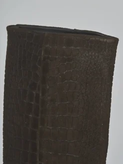 Hot Stivali tacco 6cm camoscio testa Donna Stivali Tacco Alto