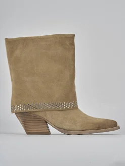 Sale Stivali tacco 7cm camoscio Donna Stivali Tacco Alto