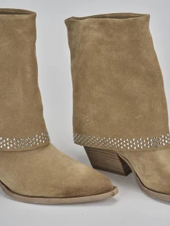 Sale Stivali tacco 7cm camoscio Donna Stivali Tacco Alto