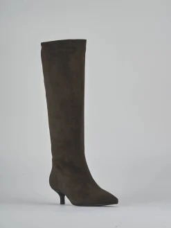 Sale Stivali tacco 4cm camoscio testa Donna Stivali Tacco Basso