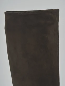 Sale Stivali tacco 4cm camoscio testa Donna Stivali Tacco Basso