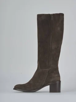 Outlet Stivali tacco 5cm camoscio testa Donna Stivali Tacco Alto