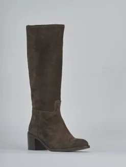 Outlet Stivali tacco 5cm camoscio testa Donna Stivali Tacco Alto