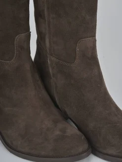 Outlet Stivali tacco 5cm camoscio testa Donna Stivali Tacco Alto