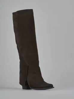 Sale Stivali tacco 8cm camoscio testa Donna Stivali Tacco Alto