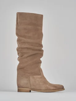 Stivali tacco 2cm camoscio Donna Stivali Tacco Basso