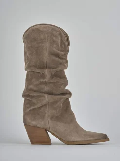 Outlet Stivali tacco 6cm camoscio Donna Stivali Tacco Alto