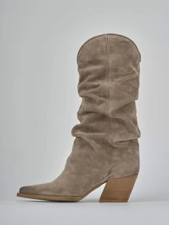 Outlet Stivali tacco 6cm camoscio Donna Stivali Tacco Alto