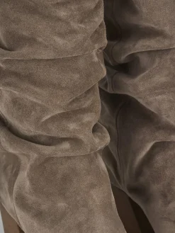 Outlet Stivali tacco 6cm camoscio Donna Stivali Tacco Alto