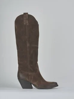 New Stivali tacco 8cm camoscio testa Donna Stivali Tacco Alto