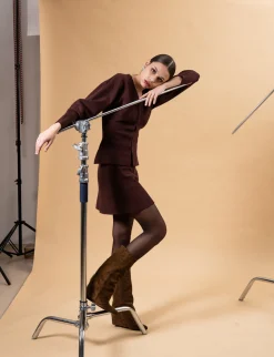 Stivali tacco 9cm camoscio Donna Stivali Tacco Alto