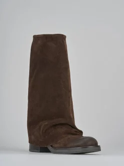 Hot Stivali tacco 3cm camoscio testa Donna Stivali Tacco Basso