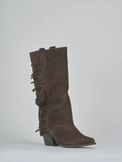 Discount Stivali tacco 6cm camoscio testa Donna Stivali Tacco Alto