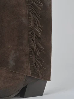 Discount Stivali tacco 6cm camoscio testa Donna Stivali Tacco Alto