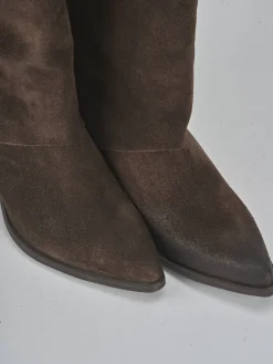 Discount Stivali tacco 6cm camoscio testa Donna Stivali Tacco Alto