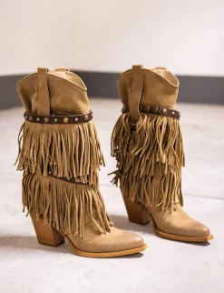 Online Stivali tacco 7cm camoscio Donna Stivali Tacco Alto