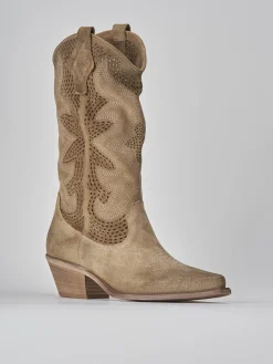 Hot Stivali tacco 8cm camoscio Donna Stivali Tacco Alto