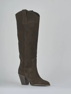 Stivali tacco 6cm camoscio testa Donna Stivali Tacco Alto