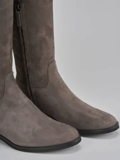 Hot Stivali tacco 2cm camoscio Donna Stivali Tacco Basso